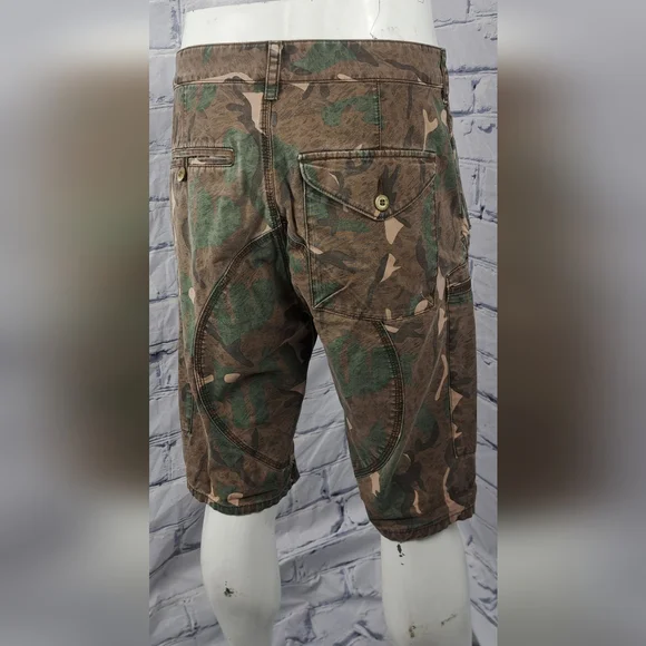 French Connection FCUK Men's Cargo Jean Shorts Vintage Y2K Camo Sz 30 Actual 32 - Picture 10 of 13